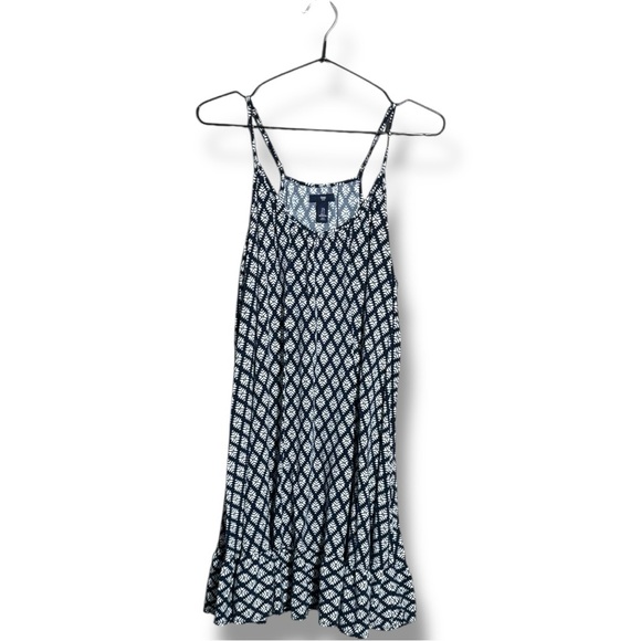 GAP Blue & White Floral Geometric Patterned Sleeveless Halter Style Beachy Dress - Picture 13 of 16
